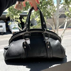 Leather black vintage purse